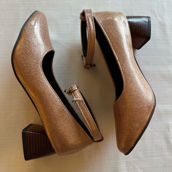 Rose Gold Sparkle Bobbie Pumps Size 41 - Picture 8 of 16